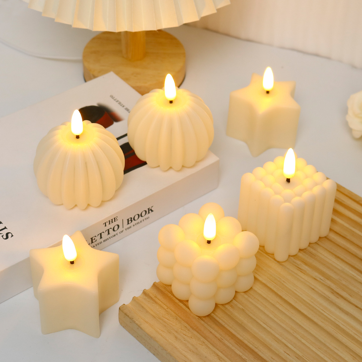 Photography With Lighting - Cubo de Vela LED para Casamento,