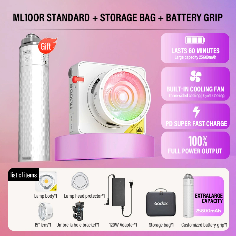 Photography Lighting Styles - Godox ML100Bi/ML100R Bi-Color LED Light 120W