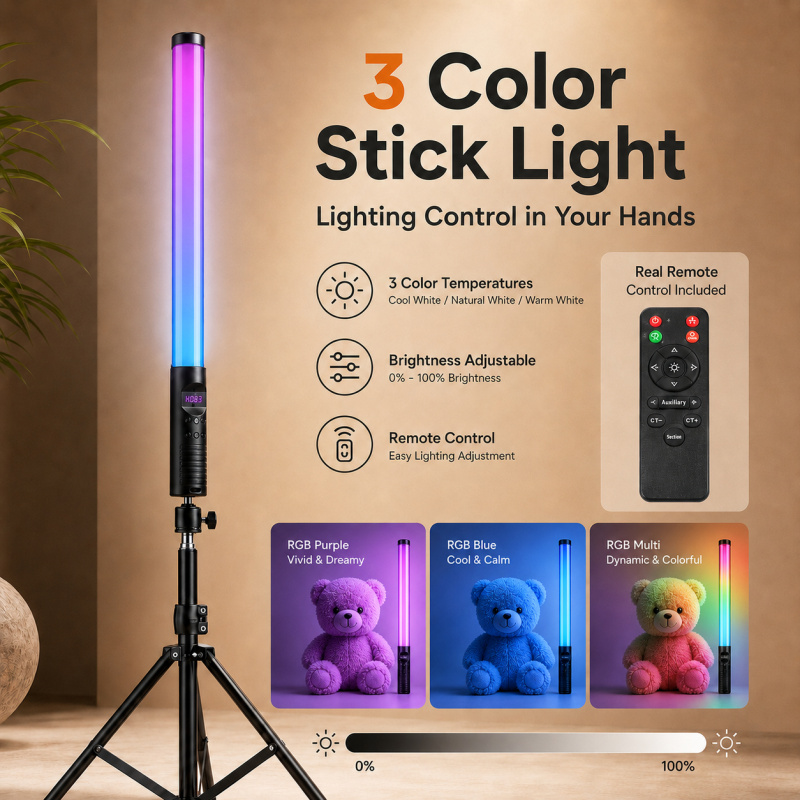 Photography Lighting For Indoor - Lanterna de Vídeo RGB Portátil, Luz