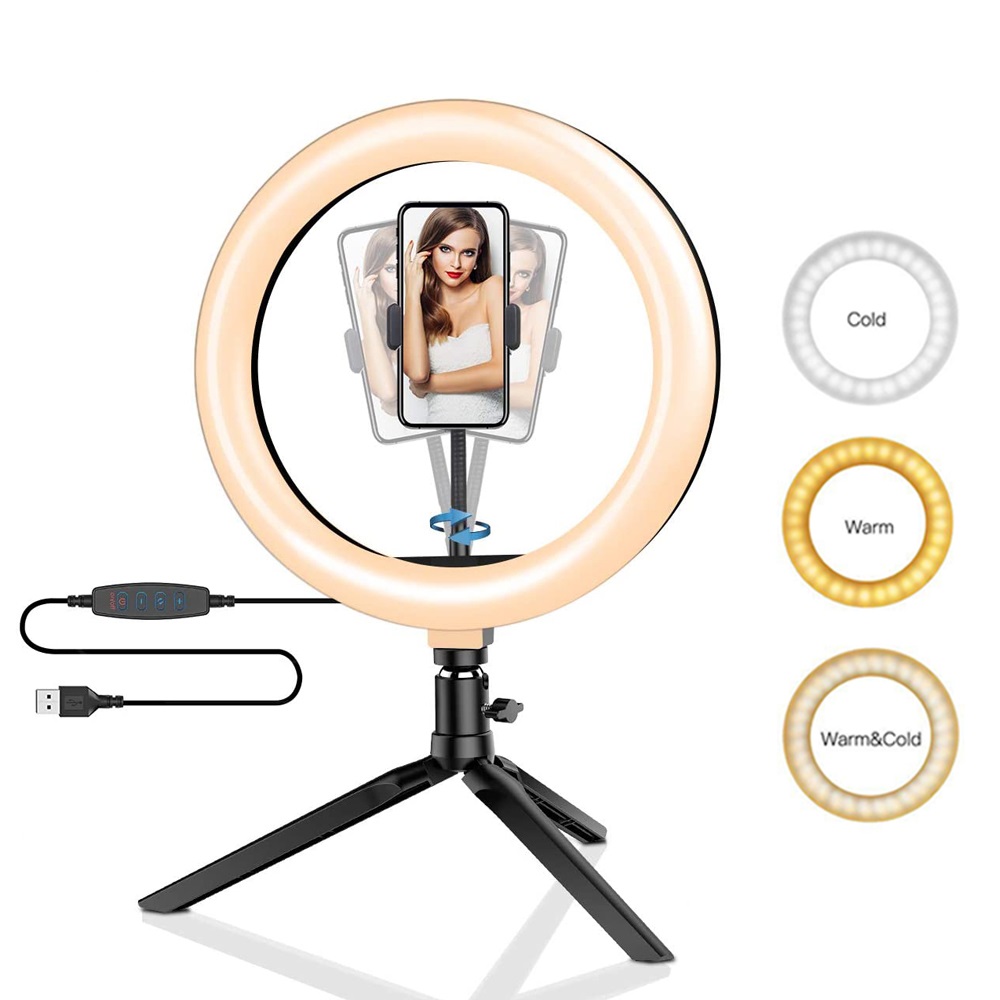 Photography Lighting Circle - 26cm 10 polegada led anel selfie