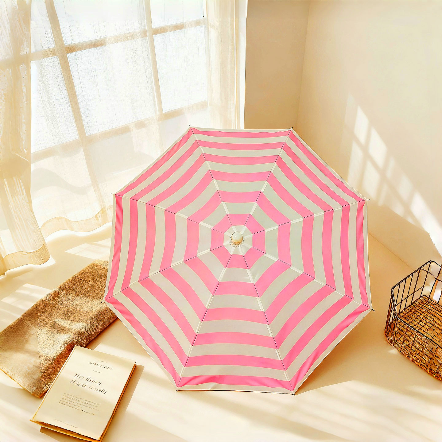 Diy Photography Lighting Umbrella - Guarda-chuva rosa listrado, divertido, para fotos