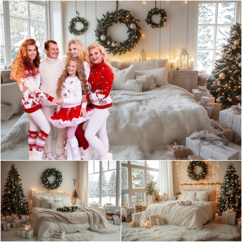 Photography Lighting White Background - Fundo Fotográfico de Natal de Inverno