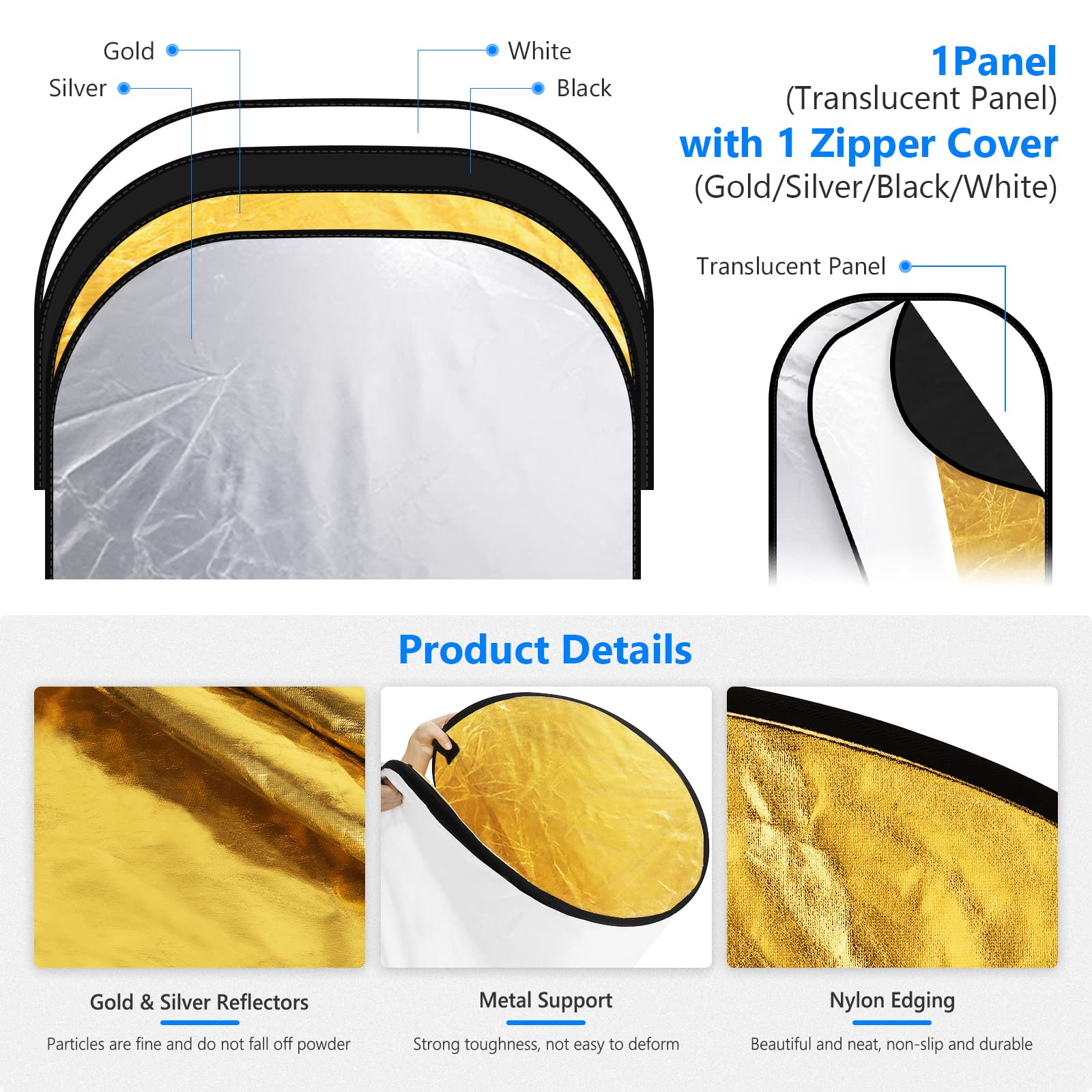 NEEWER Refletores de Luz para  - Reflector Disc Silver avaliação e preço