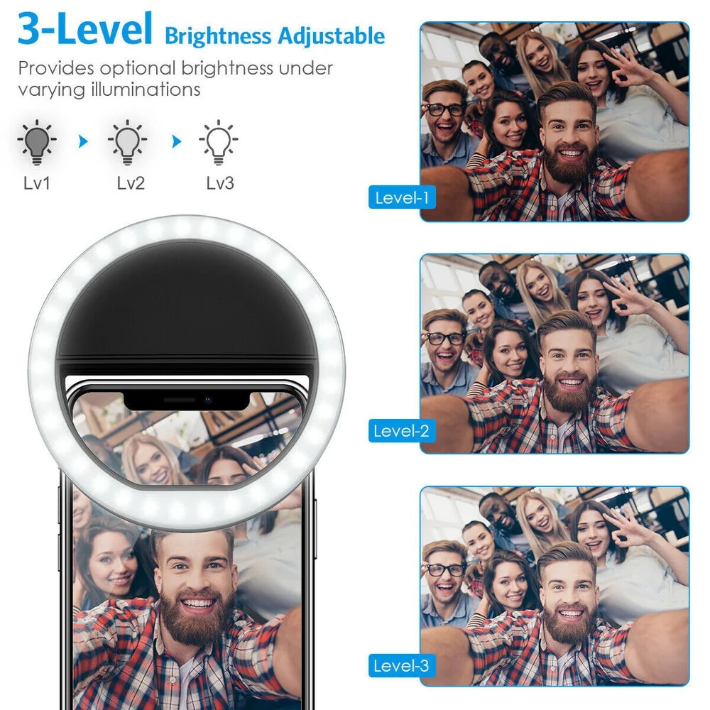 USB recarregável LED Selfie Ri - Photography Lighting Products avaliação e preço