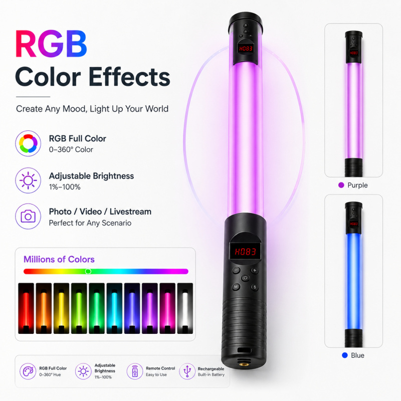Lanterna de Vídeo RGB Portátil - Photography Lighting For Indoor avaliação e preço