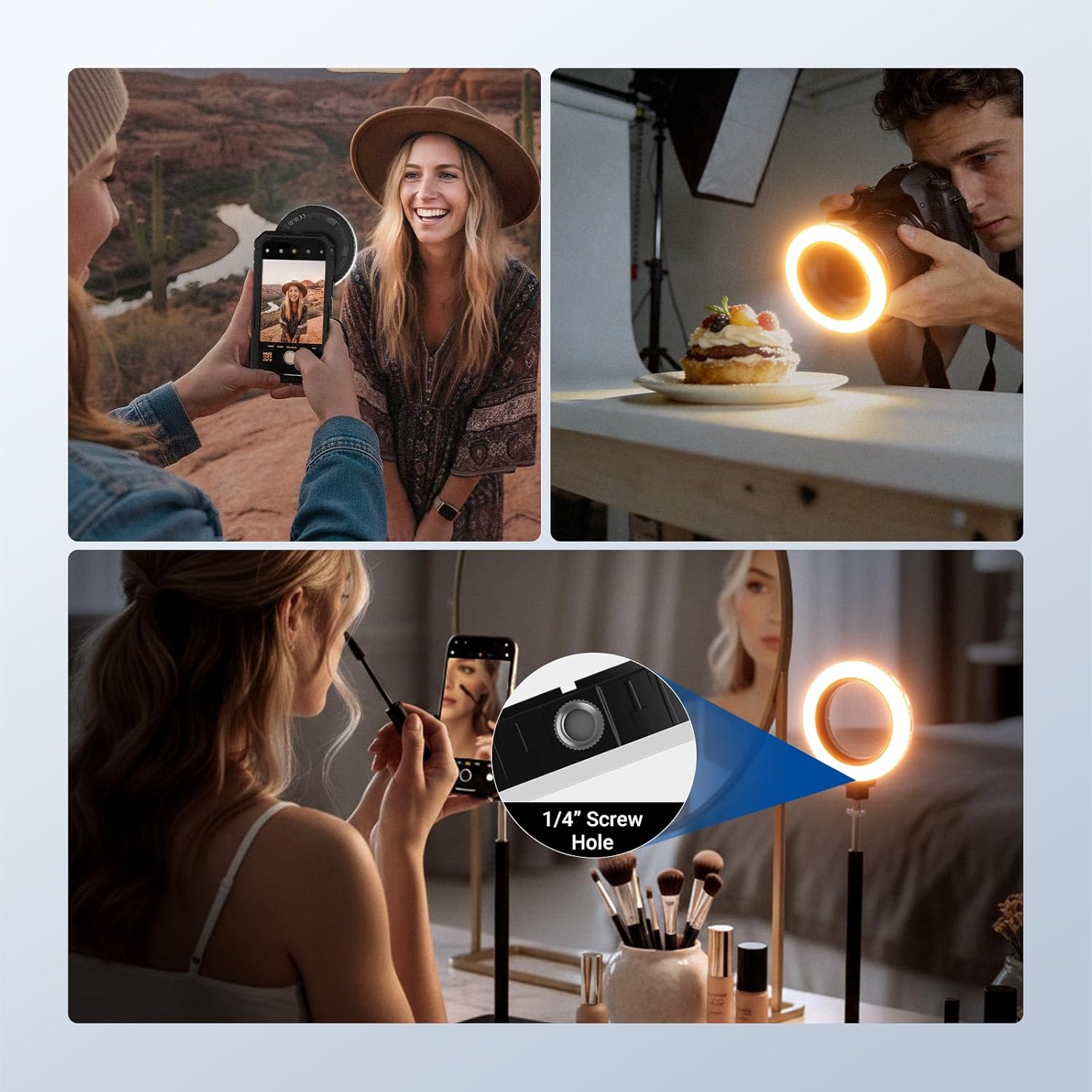 Anel de Luz LED Bicolor Recarr - Photography Lighting Circle avaliação e preço