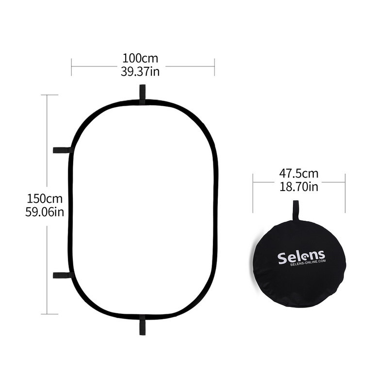 Refletor oval dobrável 100x150 - Photography Lighting Bag avaliação e preço
